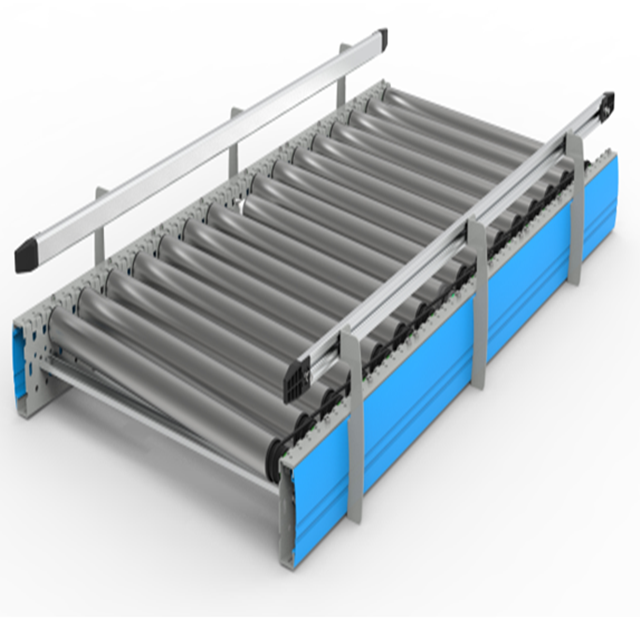 Máquina de transferencia de transportador de rodillos para sistema de transporte de paquetes